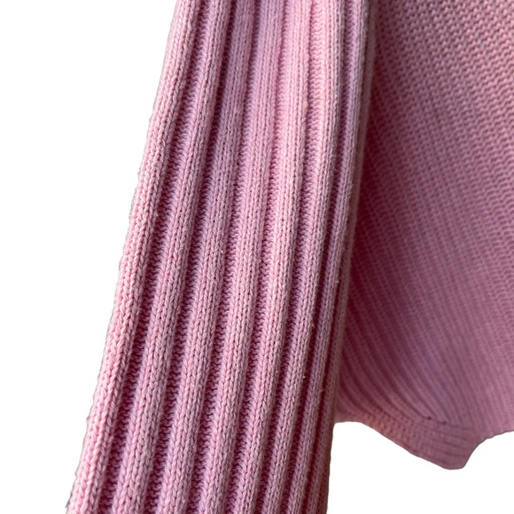 POL Chunky Mock Turtleneck Wide Sleeve Cropped Hi-Low Hem Distressed Sweater - Picture 15 of 16